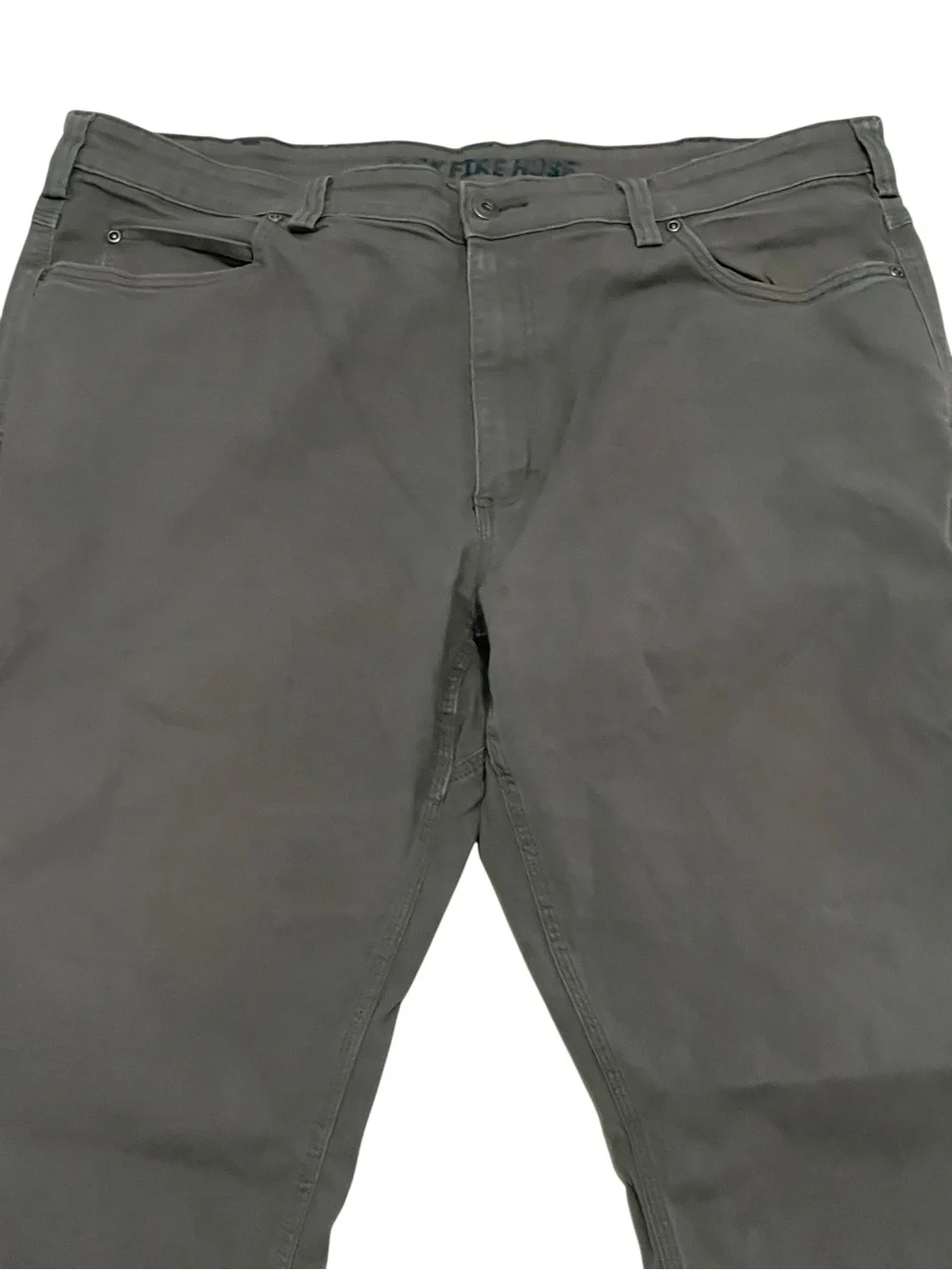 Duluth Trading Flex Fire Hose Relaxed Fit 5-Pocket Pants Mens 42x30 Gray Canvas